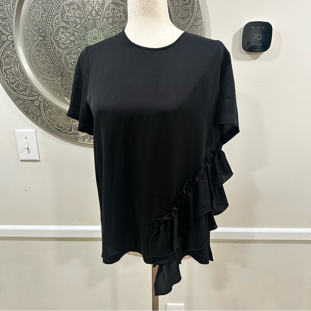 NWT $645 Max Mara Briose short sleeve silk ruffle blouse - Size 6 - Picture 5 of 9